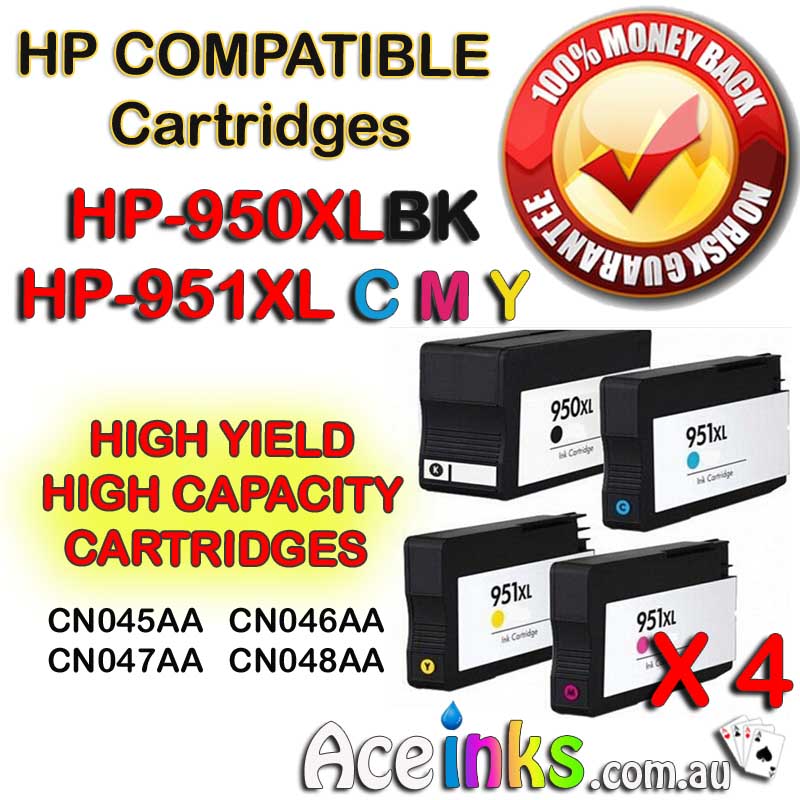 4 Combo Compatible HP-950XL BK HP-951XL BK C/M/Y